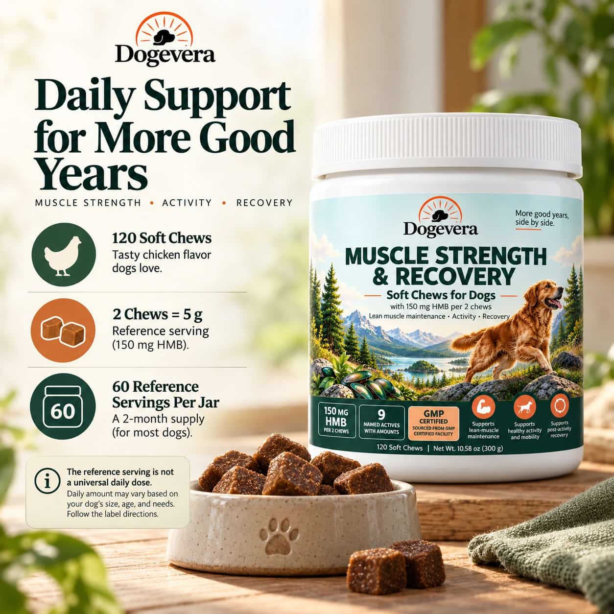 Dogevera Muscle Strength & Recovery Soft Chews for Dogs thumbnail 6