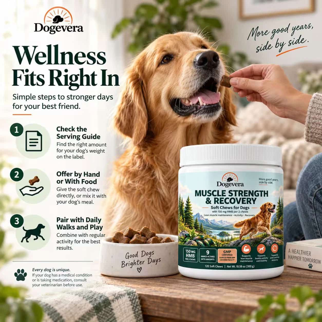 Dogevera Muscle Strength & Recovery Soft Chews for Dogs thumbnail 3