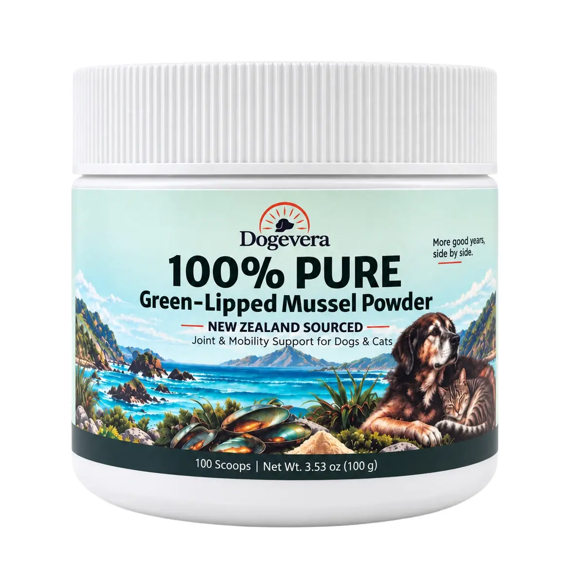 Dogevera 100% New Zealand Green-Lipped Mussel Powder for Dogs — senior dog daily care supplement