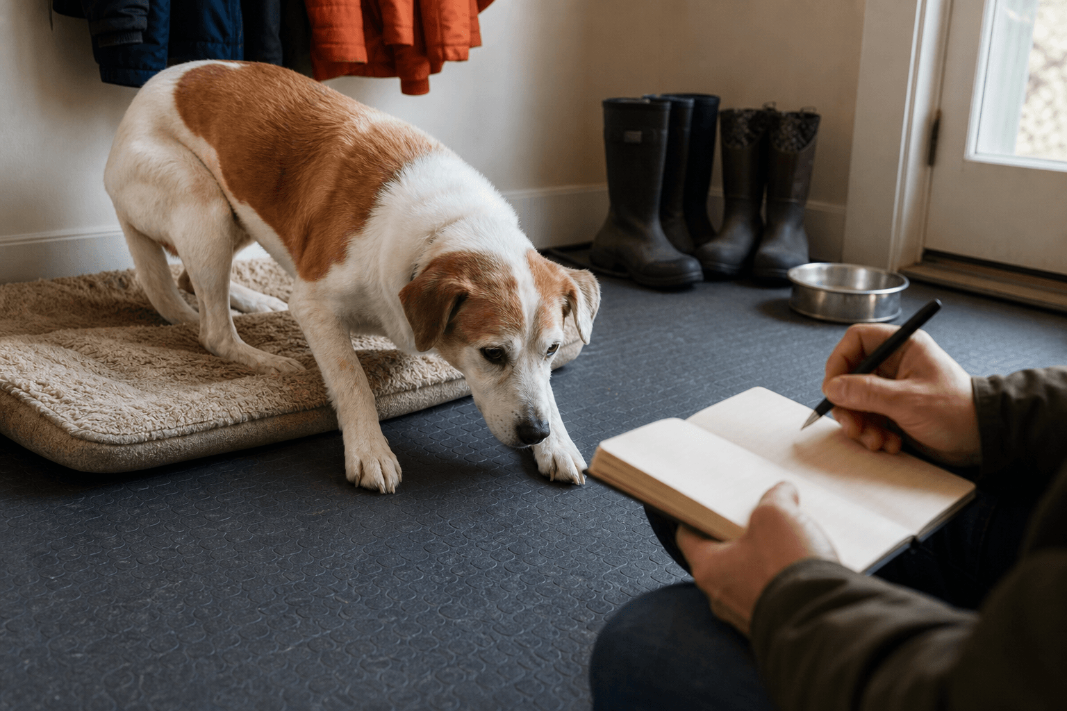Cane anziano lento ad alzarsi: cosa annotare