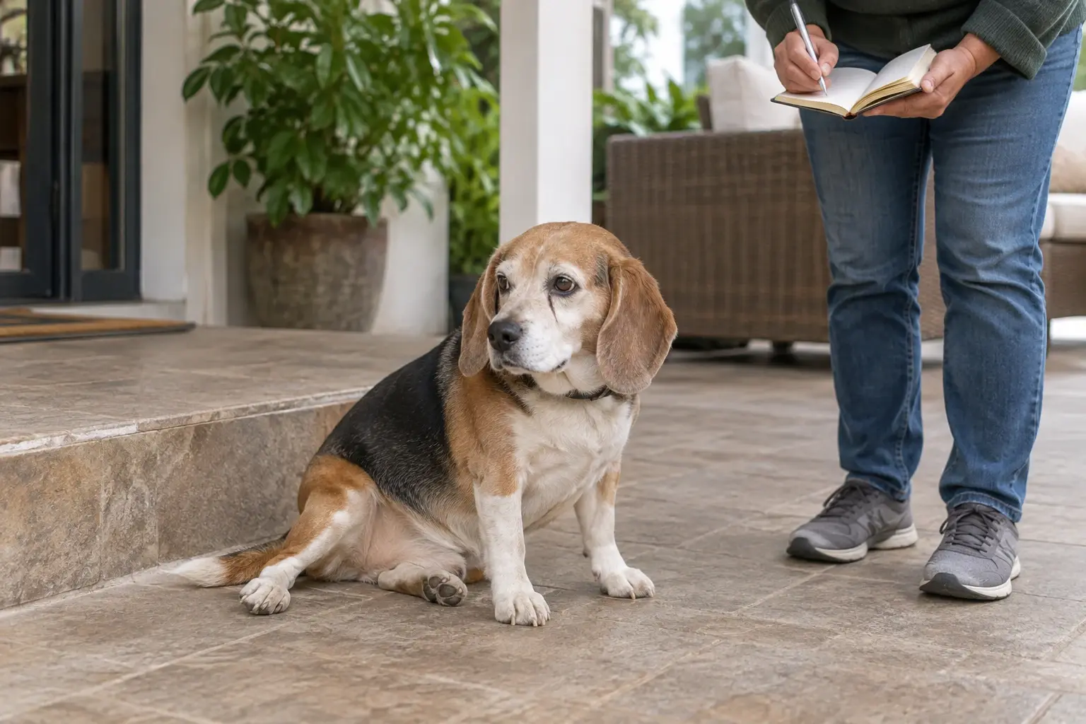 Cómo se sienta un perro con displasia de cadera