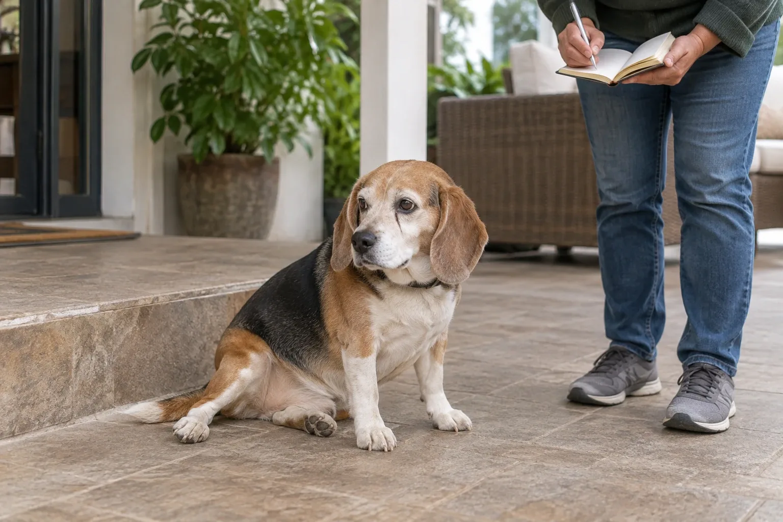 Cómo se sienta un perro con displasia de cadera