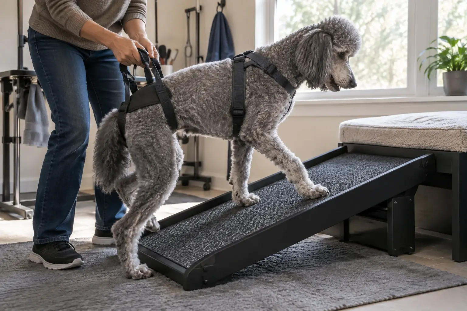 Displasia anca cane: adattare casa, imbracature e integratori