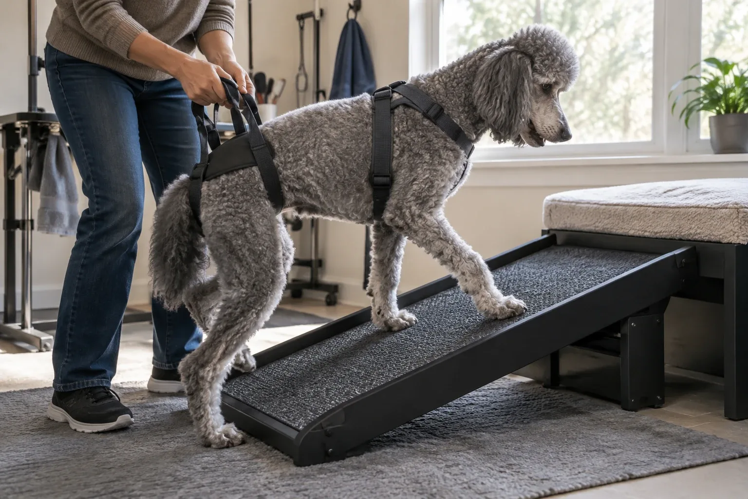 Displasia anca cane: adattare casa, imbracature e integratori