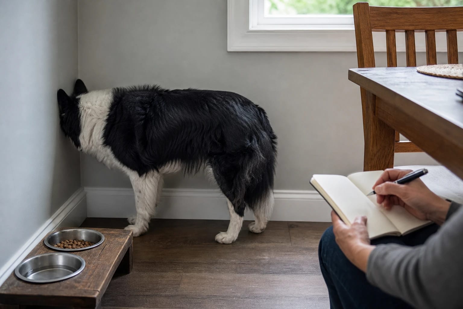 Senior Dog Staring at Wall or Standing in Corner